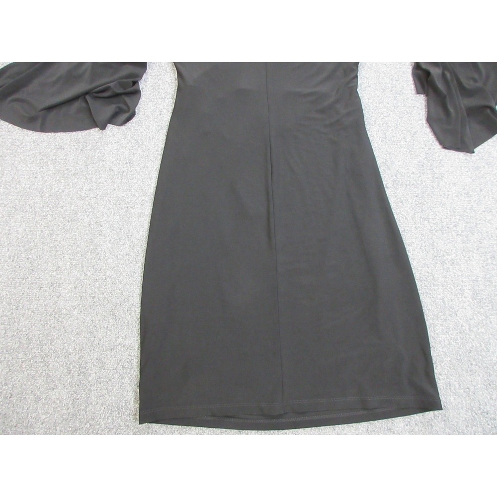 Lauren Ralph Lauren Dress Womens 4 Black Cold Shoulder Ruffle Sleeve Sheath LBD‎ - Picture 13 of 14
